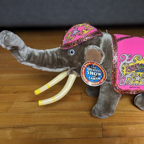 Vintage 1992 Ringling Bros and Barnum & Bailey Circus Elephant Plush - Picture 1 of 10